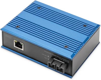 Immagine prodotto di Convertitore multimediale Gigabit industriale - 1x RJ45, 1x SC-Duplex 1310nm - fibra ottica monomodale - portata di 20 km