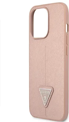 Produktbild von Guess Hardcase Saffiano Triangle Logo pink rosè für iPhone 13 Pro 6,1"