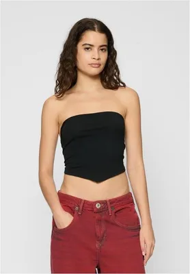 Productafbeelding van Dames top Urban Classics, model "Knotted Bandeau Top", 2-pack, wit + zwart - maat XS
