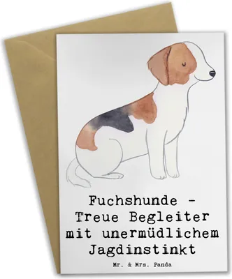 Produktbild von Mr. & Mrs. Panda babykarte Fuchshunde Treue - Weiß - Geschenk, Hundeliebhaber, Entschlossenheit, Hunderassen, Abenteuer, weihnachtskarten, Grußkarte, dankeskarten
