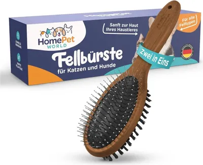 Produktbild von HomePetWorld 2 in 1 Doppel-Bürste aus Buchenholz