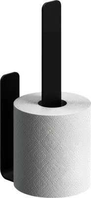 Obrázok produktu pre Držiak náhradných rolí Relaxdays, samolepiaci, 2 náhradné role, rozmery: 22 x 3 x 6,5 cm, držiak toaletného papiera bez vŕtania, čierny