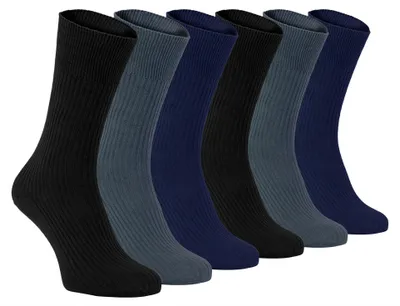 Produktbild von Sock Snob - 6er Pack Herren 100 Baumwolle Socken Ohne Gummi Extra Breit