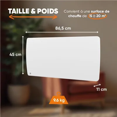 Immagine prodotto di Radiatore elettrico ceramico da 2000W, funzionamento a convezione, design compatto, colore bianco