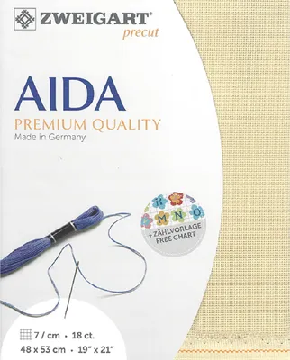Obrázek produktu pro AIDA Zweigart předseknuté 18 ct. Fine Aida 3793 barva 3740 béžová, počítaná látka pro křížkový steh 48x53cm