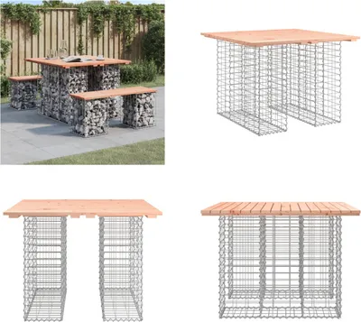 Image de vidaXL Banc de jardin en gabions 100x102x72 cm Bois massif Douglas - Banc de jardin - Bancs de jardin - Banc d'extérieur