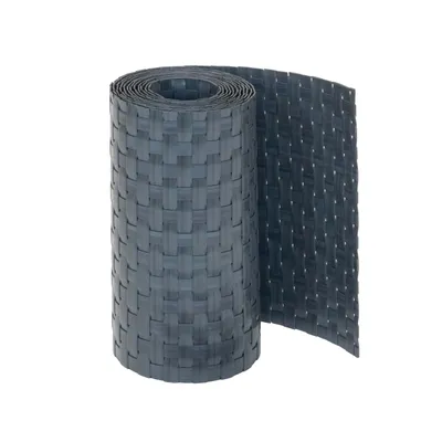 Produktbild von Jardinion Sichtschutzstreifen 250x19cm Polyrattan, Anthrazit, für Doppelstabmatten, Doppelstabmattenzaun Sichtschutz Stabmattenzaun Zaunblende in Rattan Optik, Balkon Zaun Sichtschutzmatte Garten