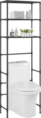 Produktbild von vidaXL Toaletní police 3 police černá 53x28x169 cm