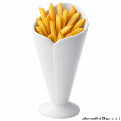 Zdjęcie produktu dla Porcelanowa miska na frytki, biała, wysokość 17,5 cm, do lodów, deserów i przekąsek