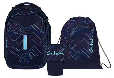 Produktbild von Satch, Schulrucksack-Set MATCH Purple Laser 3-teilig, ab 5. Klasse