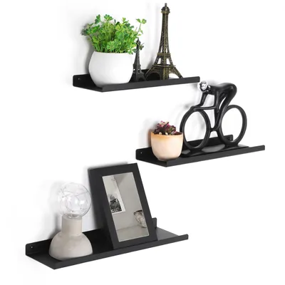 Immagine prodotto di SONGMICS Mensole da parete in metallo, set di 3, mensole galleggianti, design industriale