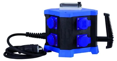 Produktbild von HEDI Steckdosenverteiler Wechselstrom 8x Steckdosen 1x Fehlerstromschalter 25/0,03 A, IP44 2,5 m KVM8000I