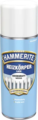 Produktbild von Hammerite Heizkörperlack (Aerosol) Seidenmatt, Fertig gemischt, Heizkörper, Metall, Leitung, Seidenmatte Oberflächenbehandlung, Weiss, Deckschicht, Alkydharz