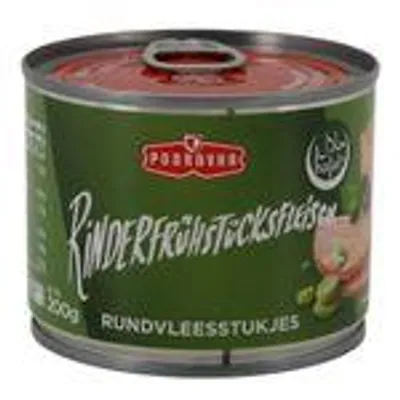 Podravka Rinderfrühstücksfleisch Halal 200 g – Hochwertige Rindfleischkonserve