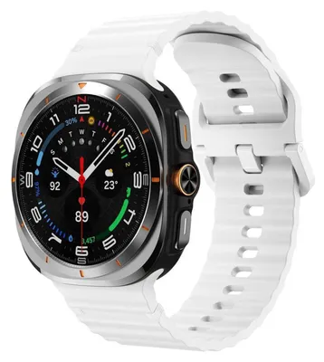 Obrázek produktu pro Pro Samsung Galaxy Watch 8 / 8 Classic Design Wave Structure Silicone Strap White Velikost: L