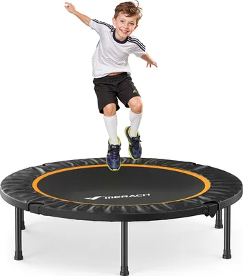 Produktbild von Klappbares Fitness-Trampolin Ø102 cm – Bungee-Rebounder, leise & robust, bis 150 kg, Indoor/Outdoor, ideal für Erwachsene & Kinder, Ohne Griff