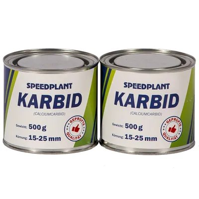 Produktbild von SPEEDPLANT Karbid 1kg (2X 500g) - Carbid Kabit Kabitt karbitt Karbit Karbid Große Feste Steine Körnung 15-25mm - 2 Dosen
