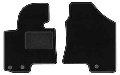 Produktbild von Velours-Fußmatten Vorne passend für Kia Sportage III (SUV, Bj. 2010-2015) –  schwarz, passgenau, mit Befestigungen set 2 Stk. - STANDARD