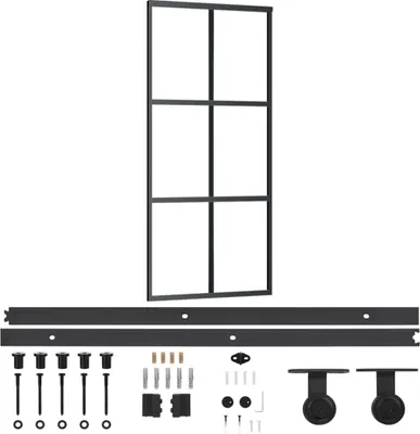 Obrázok produktu pre vidaXL Posuvné dvere s kovaním ESG sklo a hliník 90x205 cm