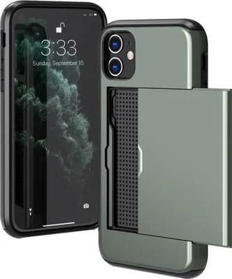 Produktbild von imoshion Backcover mit Kartenfach iPhone 11 - Dunkelgrün