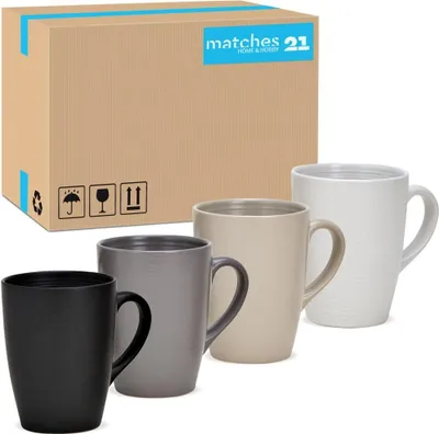 Produktbild von Kaffeetassen 36er Set Steingut einfarbig matt metallic Unifarben