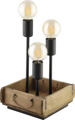 Produktbild von WOOTTON Tischleuchte Tischbeleuchtung - L25 x B22 x H37,5 cm - braun, schwarz - 3X40W exkl. - IP20