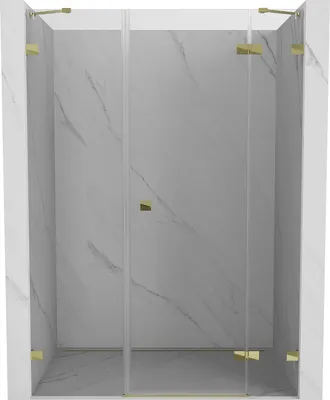 Image de Mexen Lunar Porte de douche pivotante droite 125 cm, transparente, or - 834S-125-050-50-00-P