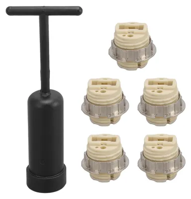 Produktbild von 5 Stücke G9 Keramik Lampenfassung Temperaturbeständigkeit Zinklegierung Ring Glühbirne Sockel mit Entfernungswerkzeug