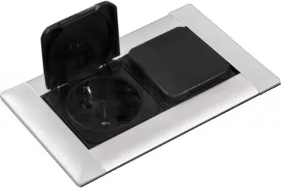 Image de Schulte EVOline Frame Dock 80.022 Prise encastrée double avec couvercle rabattable