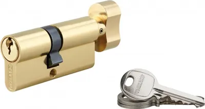Image de Cylindre de serrure à bouton SA, 40Bx30mm, anti-arrachement, laiton, 3 clés - THIRARD
