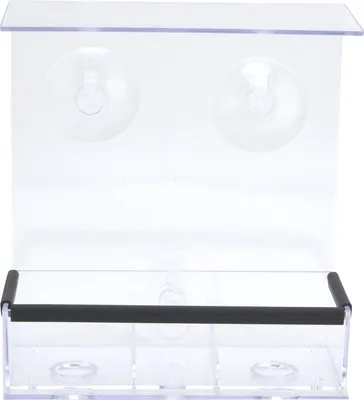 Produktbild von Automatischer Vogelfutterspender aus Kunststoff, transparent, für den Innen- und Außenbereich geeignet