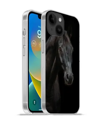 Produktbild von MuchoWow® Handyhülle Schutzhülle Hülle für Apple iPhone 14 - Softcase Pferd - Nutztier - Schwarz Silikon Softcase Handy Hülle - Mobiltelefonhülle