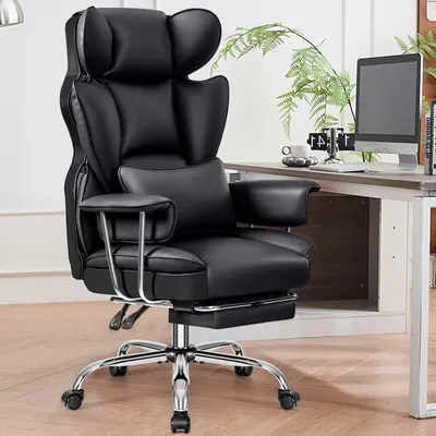 Produktbild von Ergonomischer Bürostuhl - Bürostuhl mit Fußstütze - Bürostuhl - Chefstuhl - Arbeitshocker