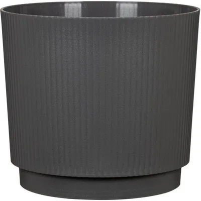 Produktbild von Runder Pflanztopf – GARDEN ID – Linoleum – Ø 25 – 7 L – H 22 cm – Anthrazit