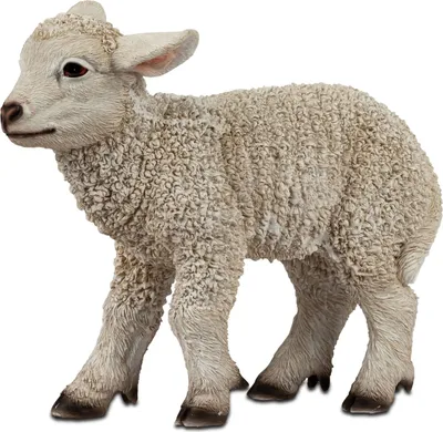 Produktbild von Dekofigur Lamm stehend H. 22cm creme naturfarben handbemalt Formano WA