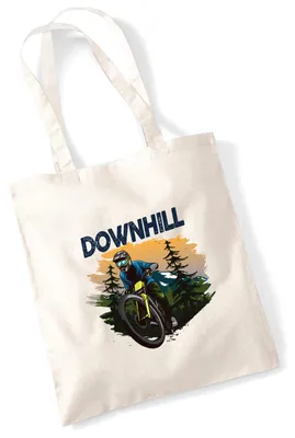 Produktbild von Huuraa Jutebeutel Downhill Bike 10 Liter Natural Baumwolle Tasche Geschenkidee