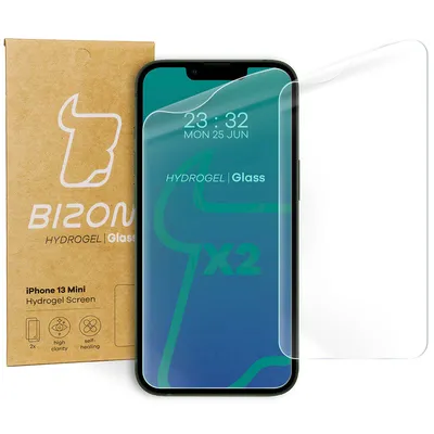 Produktbild von Bizon Glass Hydrogel Displayschutzfolie, iPhone 13 Mini, 2 Stück