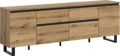 Produktbild von Lowboard >Tomasa< in Evoke Oak - 188x65x36cm (BxHxT)