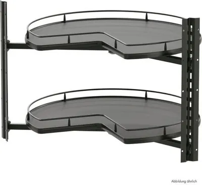 Image de VS COR Wheel Pro, Ferrure pivotante pour armoire d'angle, 2 pièces, 4/4, corps 900 x 900 mm, argenté