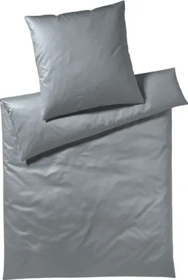 Produktbild von elegante Mako-Jersey-Bettwäsche-Garnitur Solid Jersey Farbe Graphit Größe 140x220+70x90cm