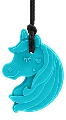 Productafbeelding van ARK Therapeutische sensorische kauwketting "Chewnicorn" voor kinderen en volwassenen. Kauwketting in de vorm van een eenhoorn met hart en ster, geschikt voor licht tot matig kauwen.
