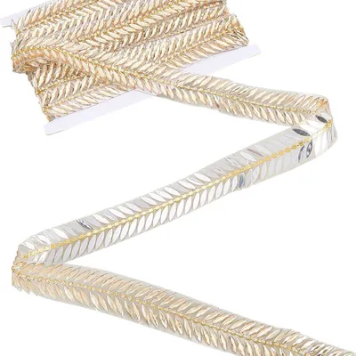 Aufbügelbare Strassborte 3,6 m, 2,7 cm breit, Champagner-Gold