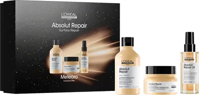 Produktbild von L'Oréal Professionnel Série Expert Absolut Repair Trio Geschenkset – Shampoo 300 ml + Maske 250 ml + Öl 90 ml