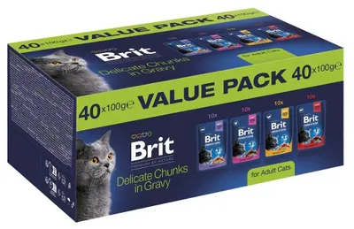 Immagine prodotto di BRIT Premium by Nature, confezione  per gatti adulti - cibo umido - 40 vasetti da 100g