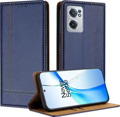 Obrázek produktu pro Pouzdro pro OnePlus Nord CE 2 5G kožené flipové pouzdro s funkcí stojánku modré