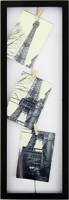 Image de Cadre photo pour 3 photos noir H59xL20xP2,5cm