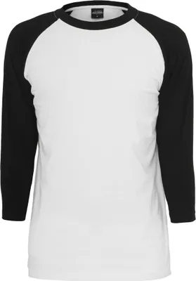 Obrázok produktu pre Urban Classics TB366 | Kontrastné tričko s 3/4 rukávmi a raglánovým šiltom S až 5XL - Farba: biela/blk - Veľkosť: 4XL