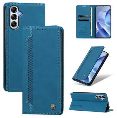 Obrázek produktu pro Pouzdro pro Samsung Galaxy A34 5G,Polyuretankožené peněženkové flipové pouzdro s přihrádkami na karty a stojánkem Modrá