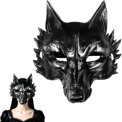 Imagen del producto de Máscara de lobo uni, diseño realista, talla única, ideal para Halloween