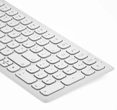 Obrázek produktu pro ALOGIC ASKBT2MCWH-DE, 96%, Bezdrátový, Bluetooth, QWERTY, Bílá, Obsahuje myš